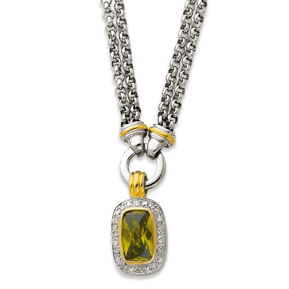 Sterling Silver Gold-plated CZ Necklace