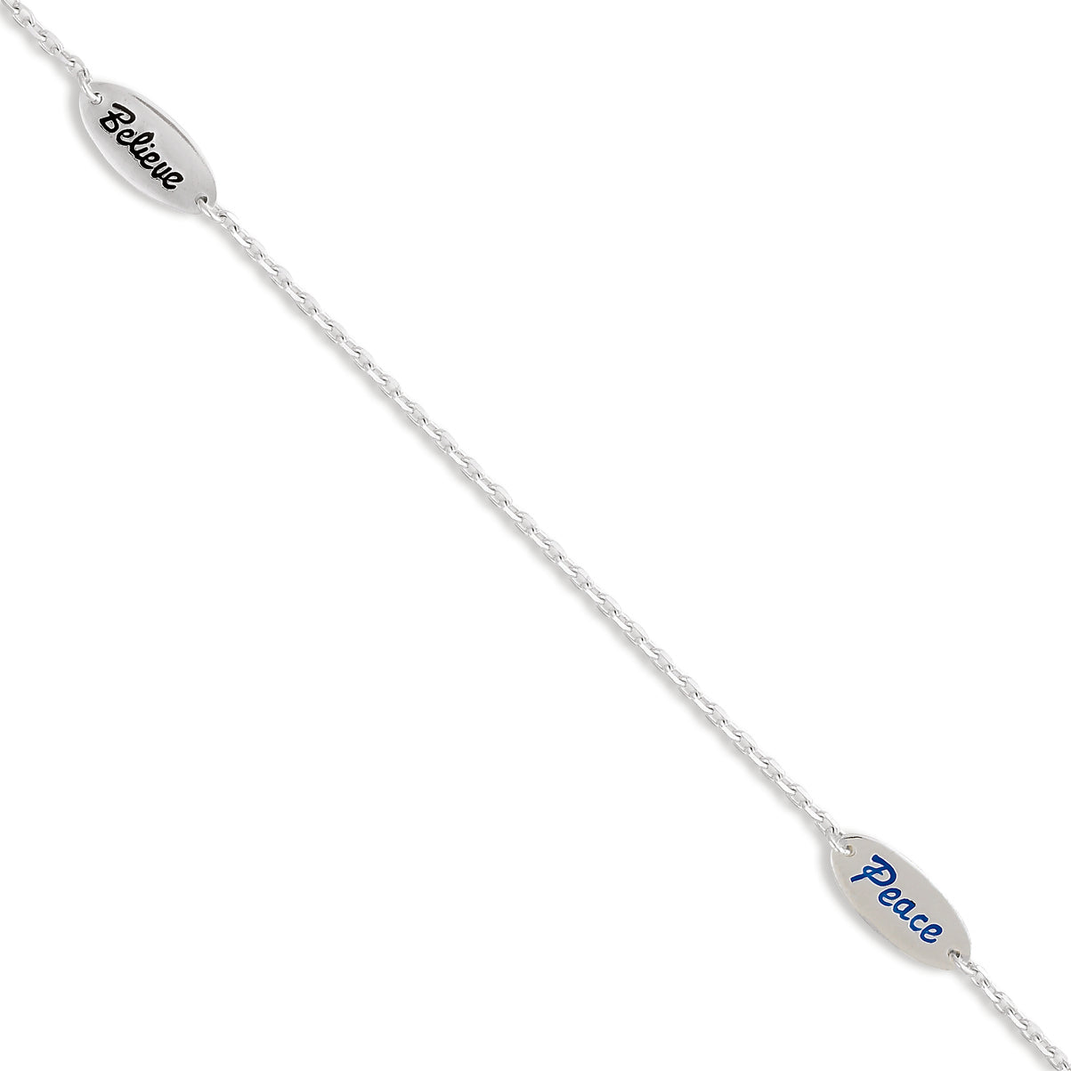 Sterling Silver Believe & Peace Bracelet