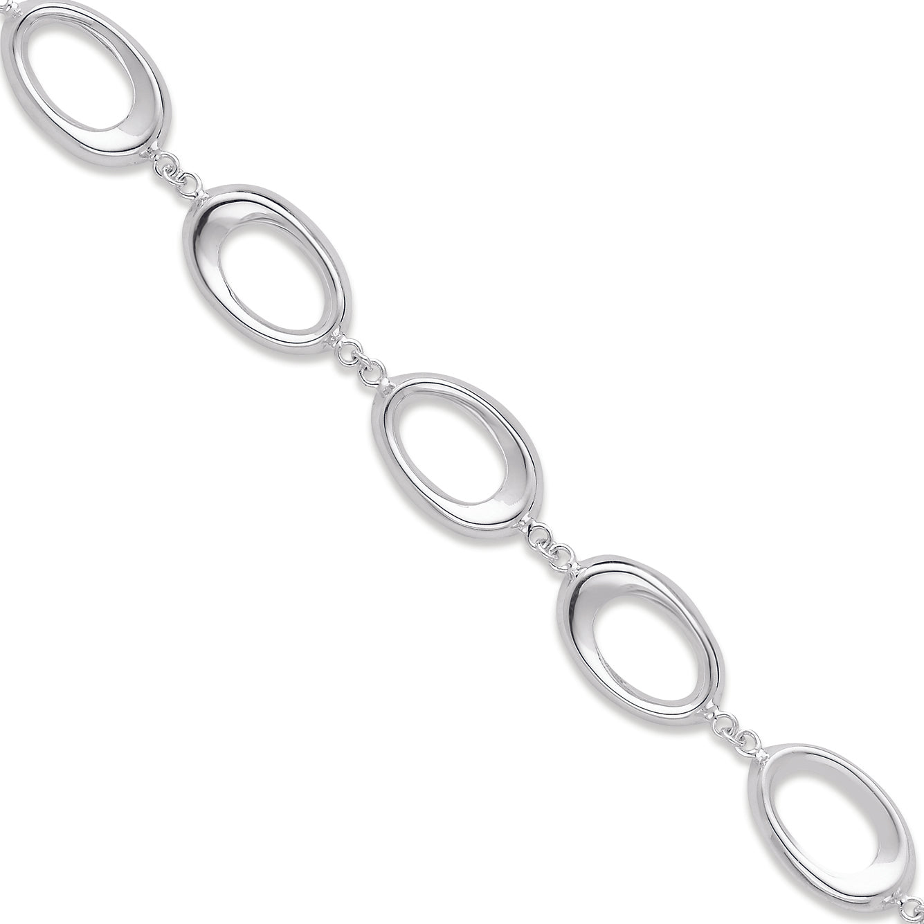 Sterling Silver in Polished Ovals Bracelet