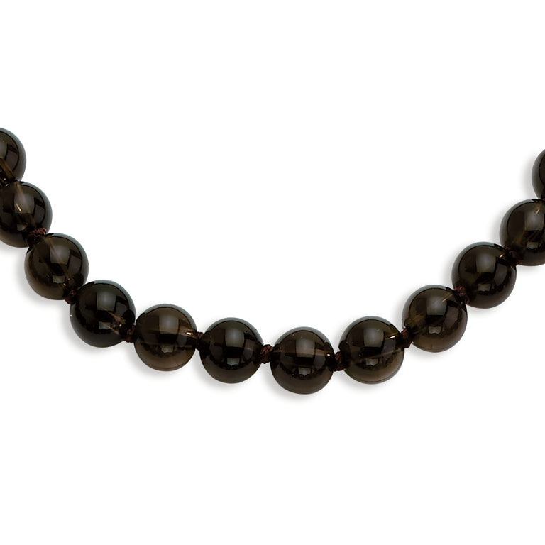 Sterling Silver 8-8.5mm Smokey Quartz Necklace