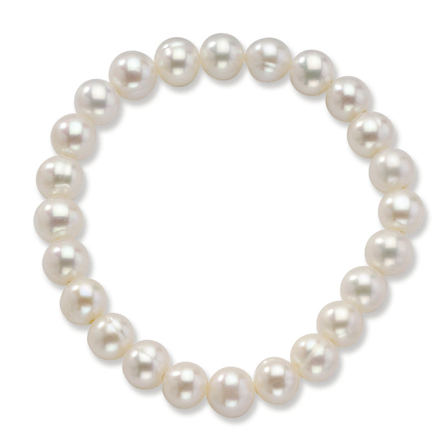 8-8.5mm Freshwater Cultured White Stretch Bracelet