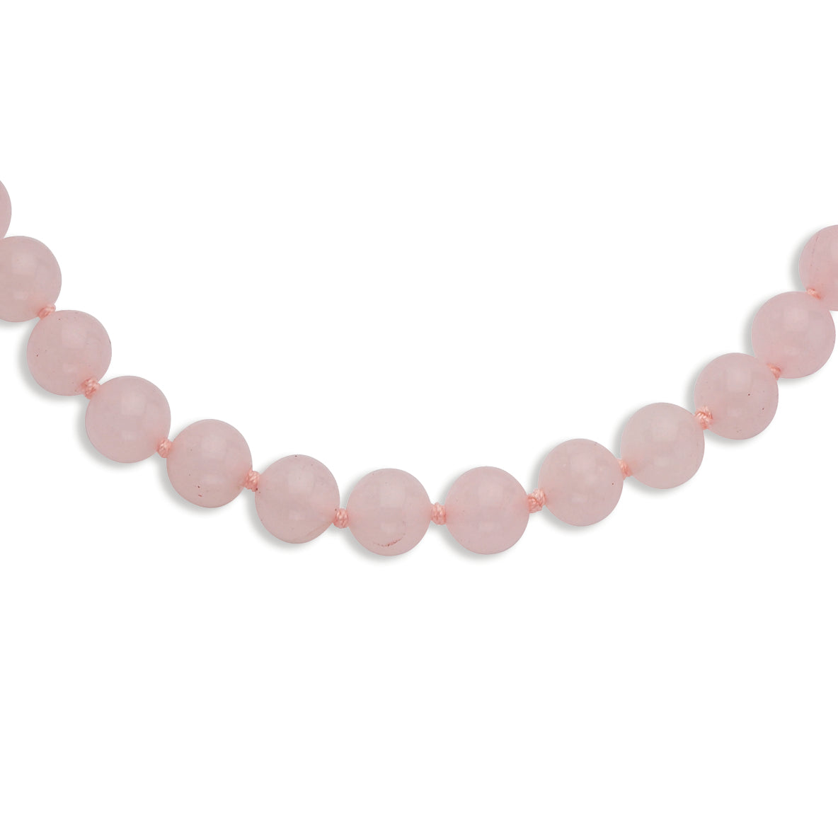 10-10.5mm Smooth Beaded Rose Quartz Necklace