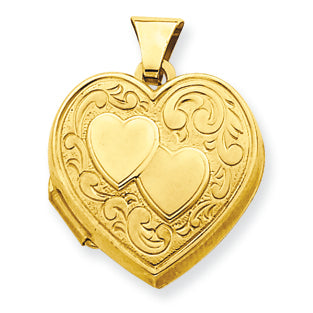 Gold-plated Sterling Silver Double Heart Heart Locket