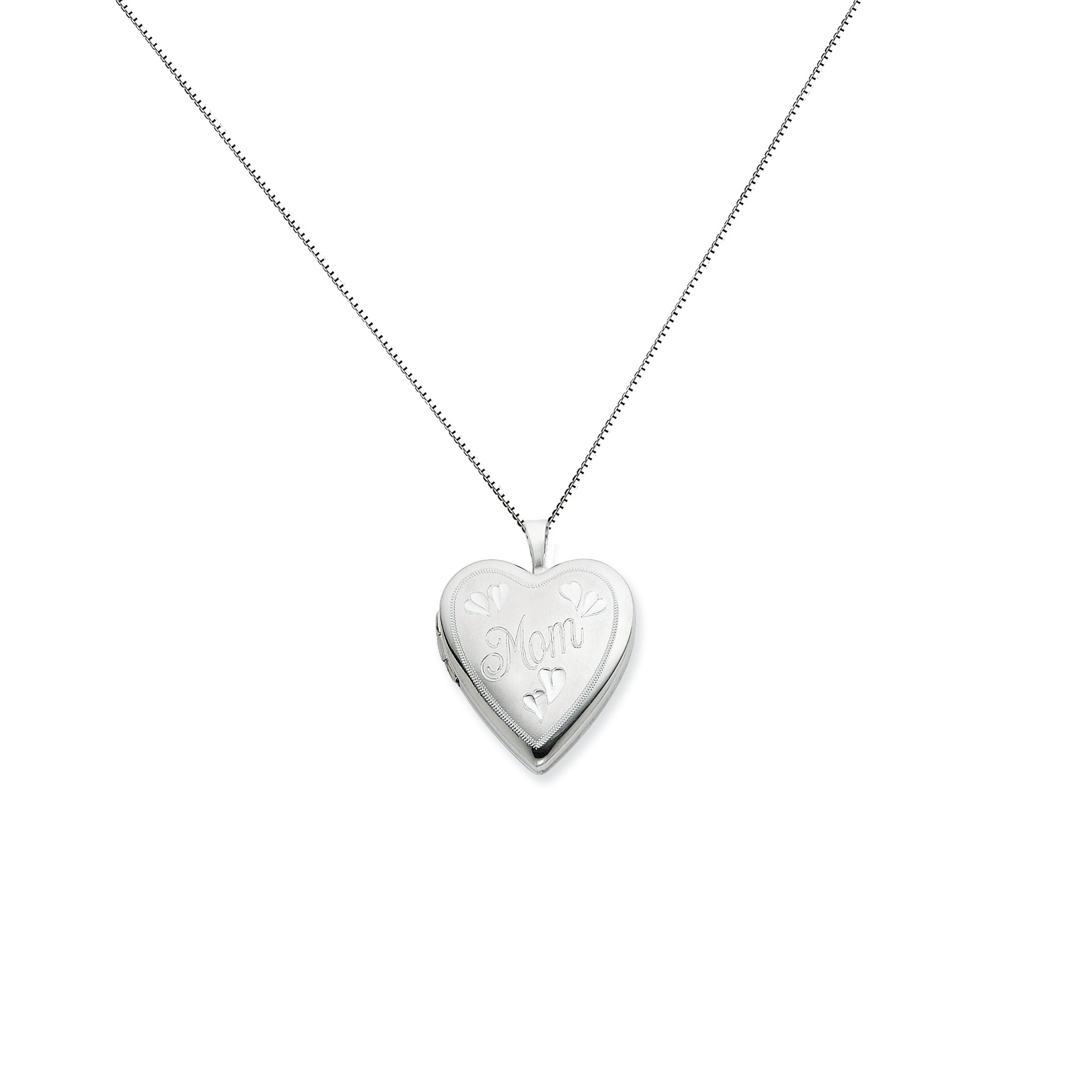 Sterling Silver 20mm MOM Heart Locket