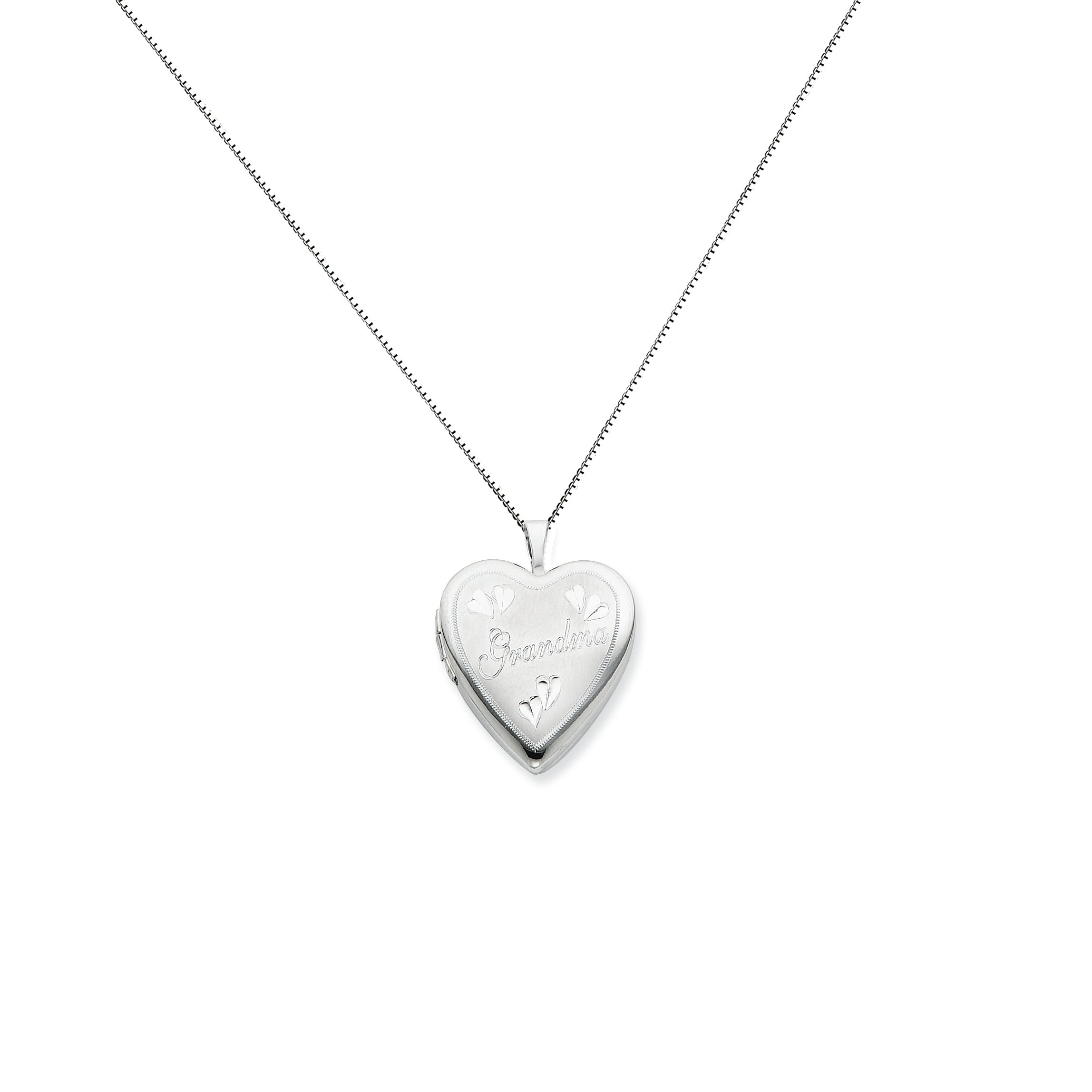 Sterling Silver 20mm Grandma Heart Locket