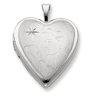 Sterling Silver 20mm Mother and Baby Heart Locket