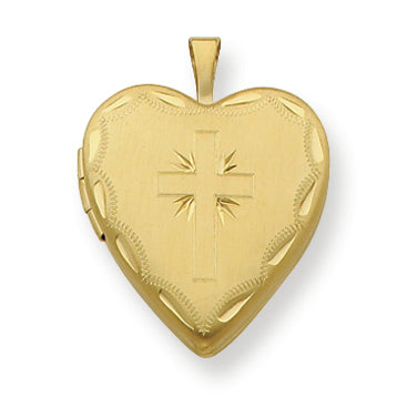Gold Plated Sterling Silver 20mm Cross Locket