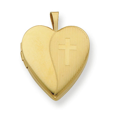 Gold Plated Sterling Silver 20mm Textured Cross Locket