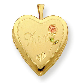 Gold Plated Sterling Silver 20mm Enameled & D-C Mom Locket