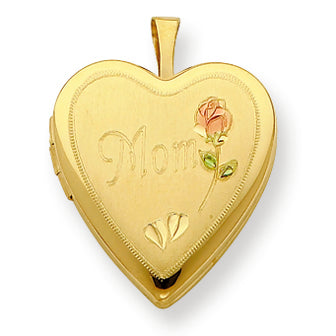 Gold Plated Sterling Silver 20mm Enameled & D-C Mom Locket
