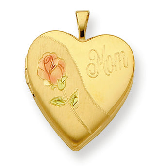 Gold Plated Sterling Silver 20mm Enameled & D-C Mom Locket