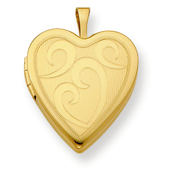 Gold Plated Sterling Silver 20mm Heart Locket