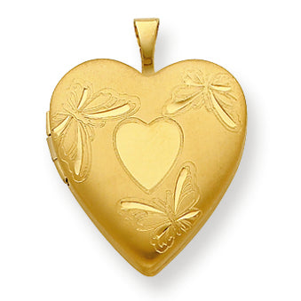 Gold Plated Sterling Silver 20mm Enameled, Butterfly Locket