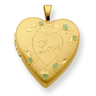 Gold Plated Sterling Silver 20mm Satin, Enameled, D-C Love Locket"