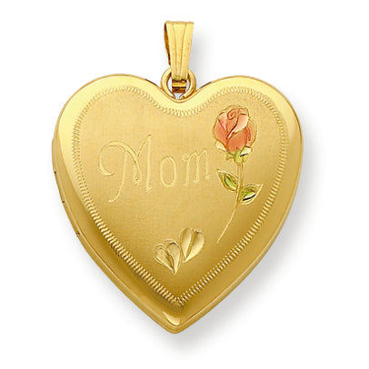 Gold Plated Sterling Silver 24mm Satin, Enameled, D-C Mom Locket"