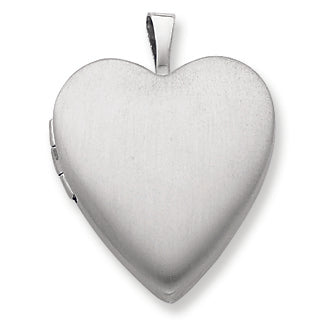 Sterling Silver 20mm Satin Heart Locket