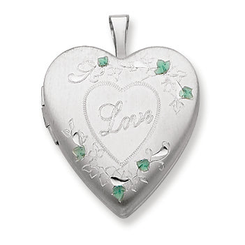 Sterling Silver 20mm D-C & Enameled Love Heart Locket