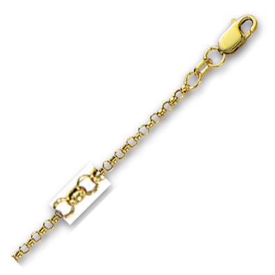 14K Solid Yellow Gold Rolo Chain 2.3mm thick 30 Inches