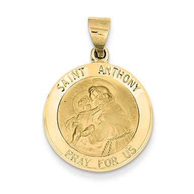 14K Gold Saint Anthony Medal Pendant