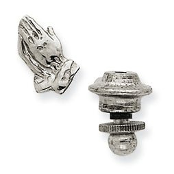 14K White Gold Praying Hands Tie Tac