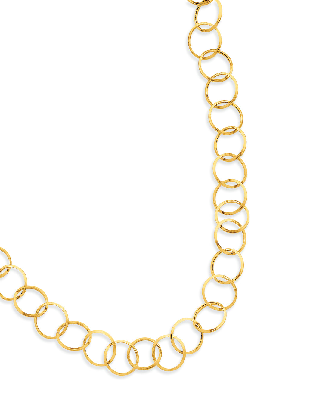 14K Gold Circle Chain Bracelet 7.5 Inches