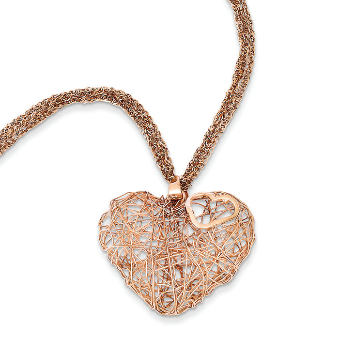 14K Gold Rose Gold Adjustable Triple Strand 16 Inches