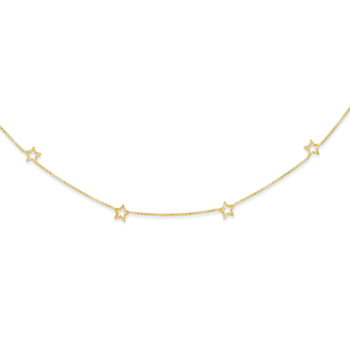 14K Gold Star w/2in Extension Necklace 16 Inches