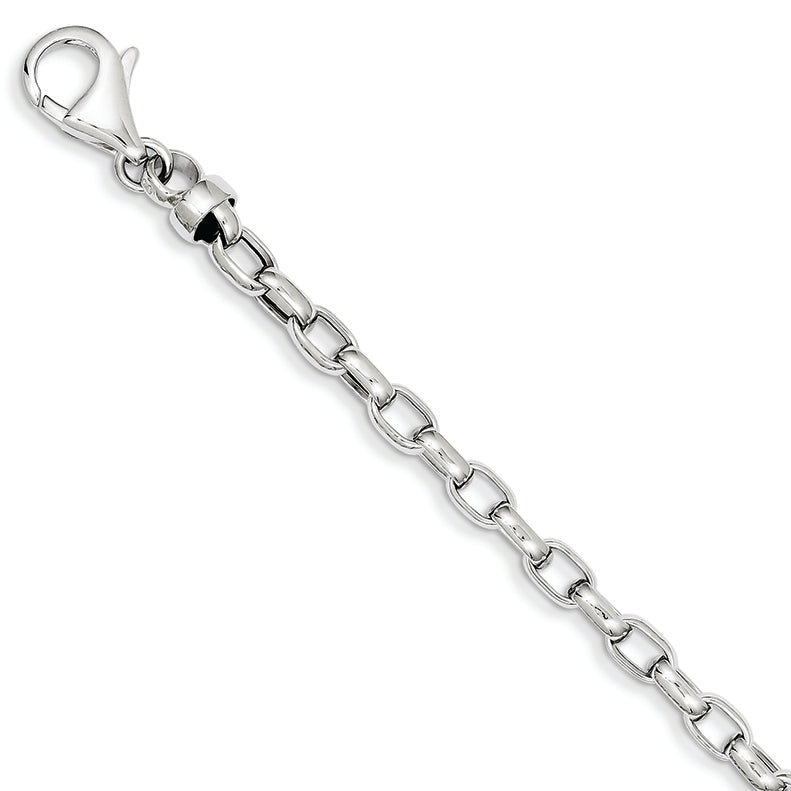 14K White Gold 7.5in 4.75mm Polished Fancy Bracelet 7.5 Inches