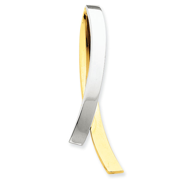 14K Gold Two-tone Contemporary Slide
