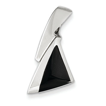 14K White Gold Onyx Slide