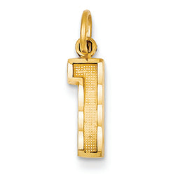 14K Goldy Casted Small Diamond Cut Number 1 Charm
