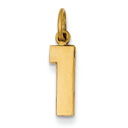 14K Goldy Casted Small Polished Number 1 Charm