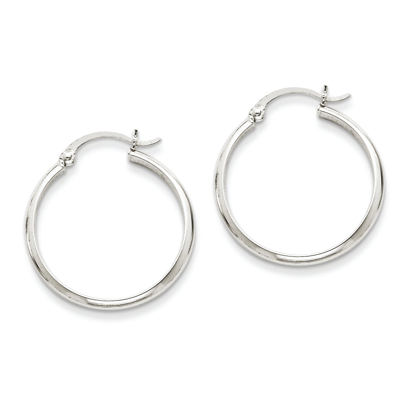 14K White Gold Polished Hoop Earring