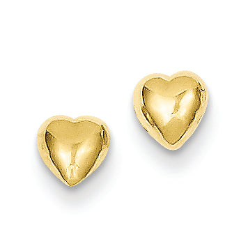14K Gold Heart Post Earrings