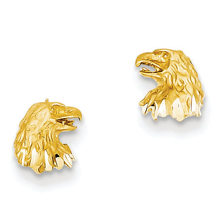 14K Gold Diamond-cut Eagle Earrings
