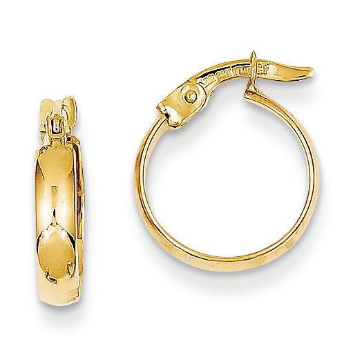 14K Gold Polished Hoop Earrings