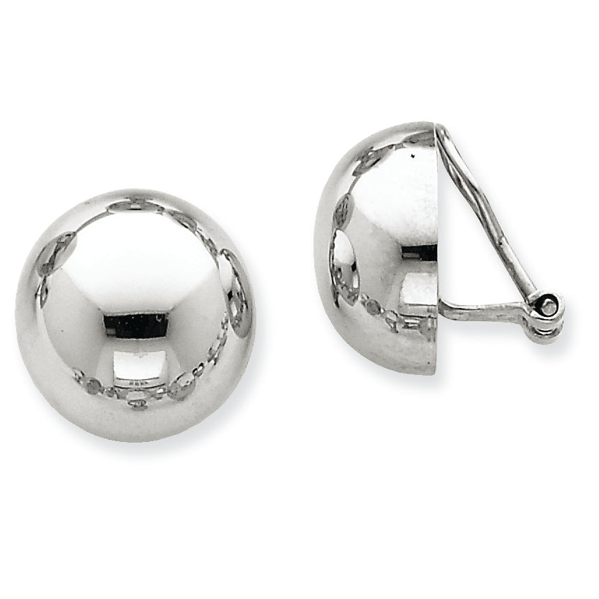 14K White Gold Polished Non-pierced Earrings