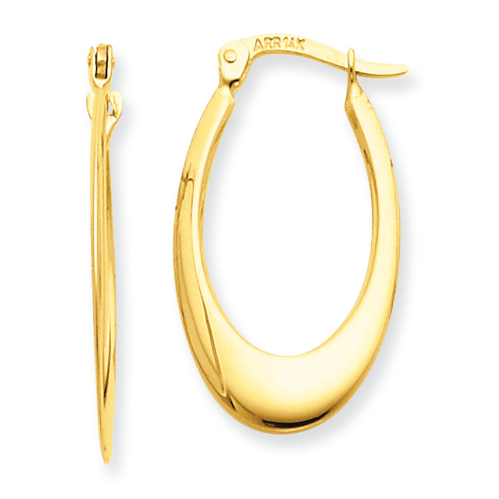 14K Gold Polished Hoop Earrings
