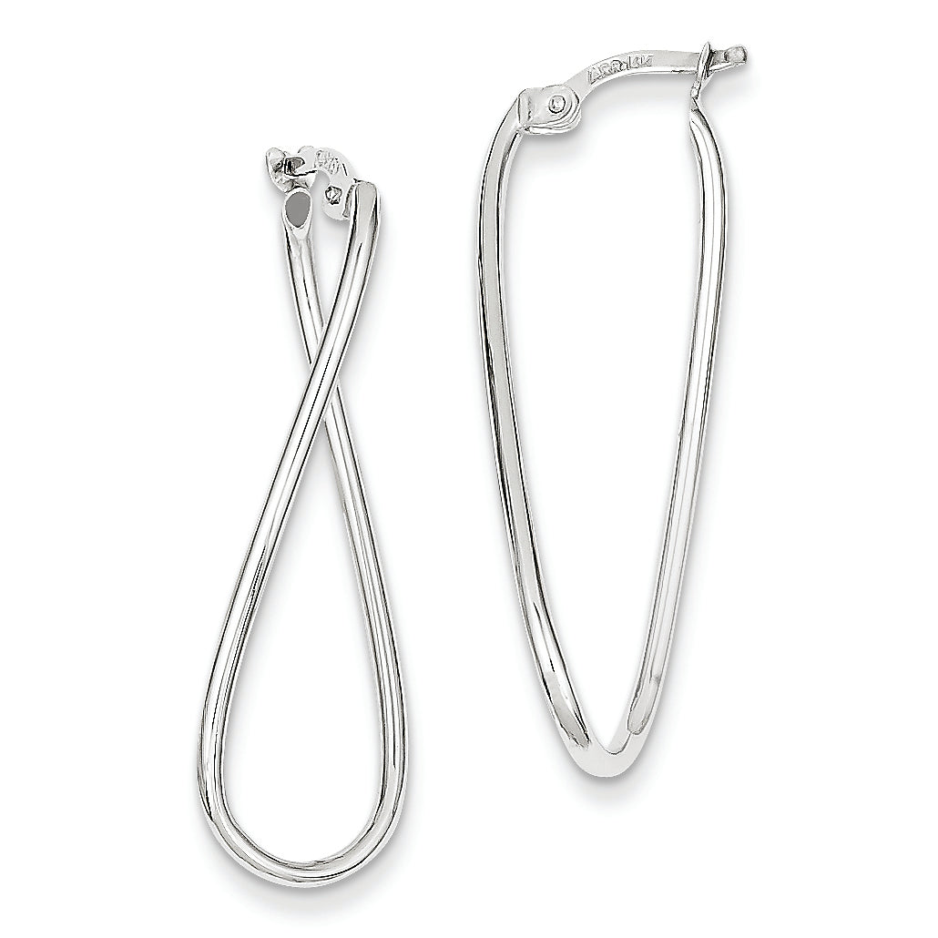 14K White Gold Hoop Earrings