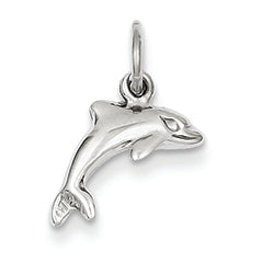 14K White Gold Dolphin Charm