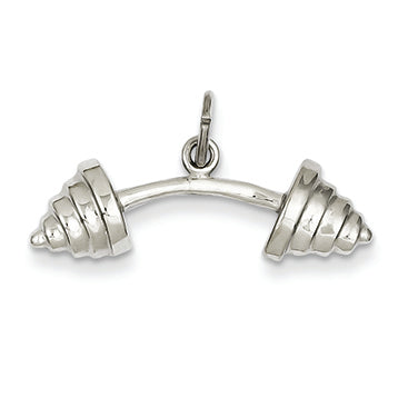 14K White Gold Barbell Charm