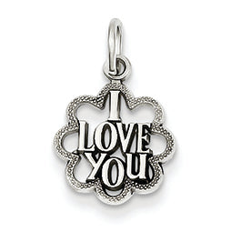 14K White Gold I Love You Charm