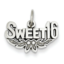 14K White Gold Sweet 16 Charm