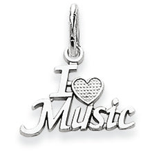 14K White Gold I Heart Music Charm