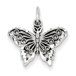 14K White Gold Butterfly Charm