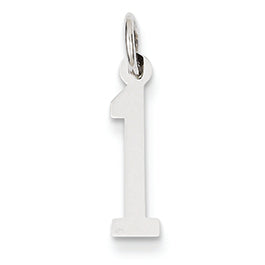14K White Gold Small Polished Elongated 1 Charm