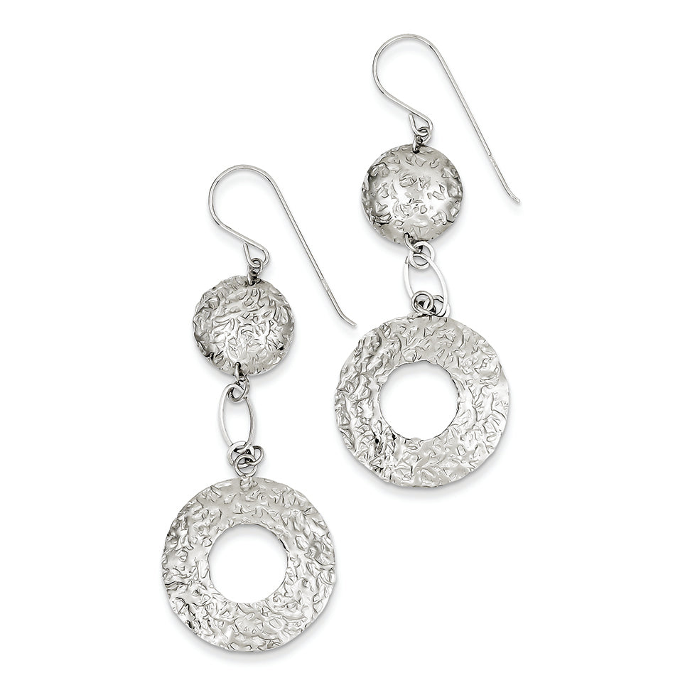 14K White Gold Fancy Double Drop Earrings