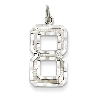 14K Goldw Casted Large Diamond Cut Number 8 Charm