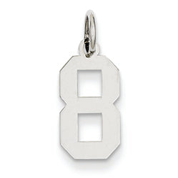 14K White Gold Small Polished Number 8 Charm