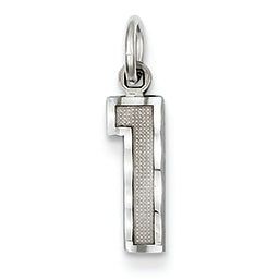 14K Goldw Casted Small Diamond Cut Number 1 Charm